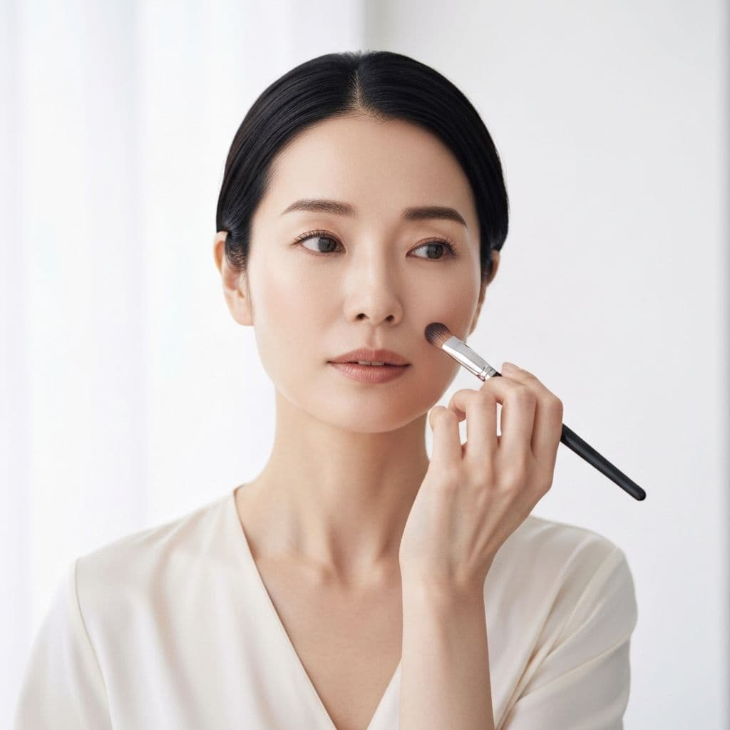 メイクアップを楽しむ女性