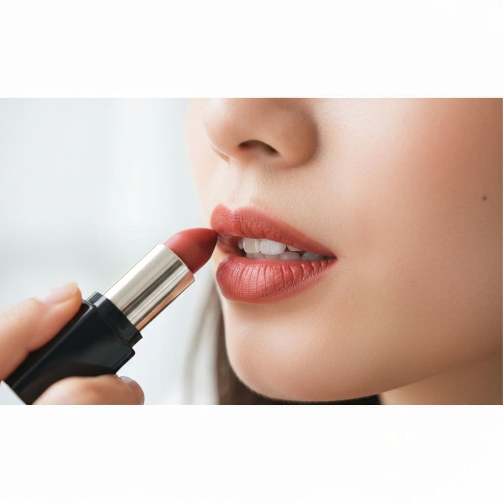 リップを塗る美しい瞬間